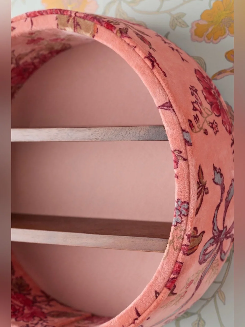 Urban Outfitters Jane Round Velvet Upholstered Wall Shelf
